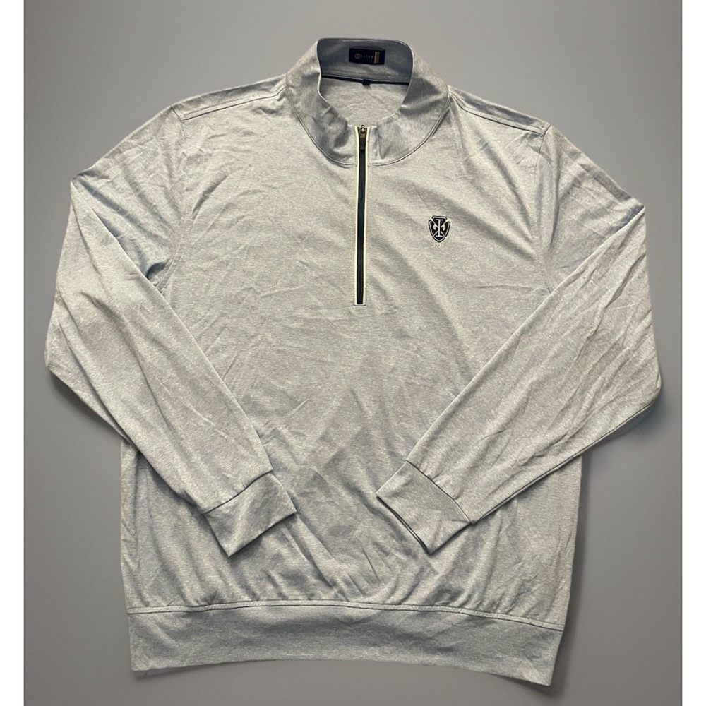 Stitch Golf Long Sleeve 1/4 Quarter Zip Pullover Shirt Blue Stretch Logo XL JBHS